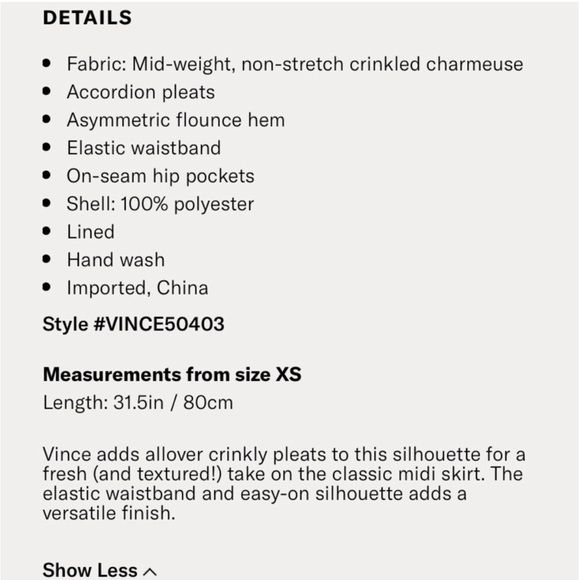 [SOLD] Revolve Vince Crushed Drape Pleated Satin Skirt in Mineral Pine Small - Picture 16 of 16